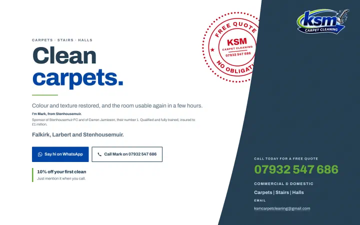 El web de KSM Carpet Cleaning, en un portàtil